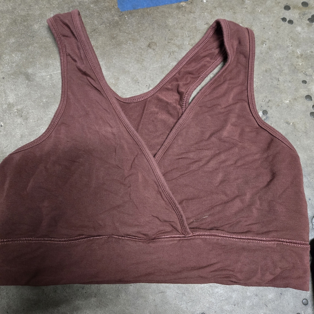 Kindred Bravely Cross-Front Sports Bra in Brown